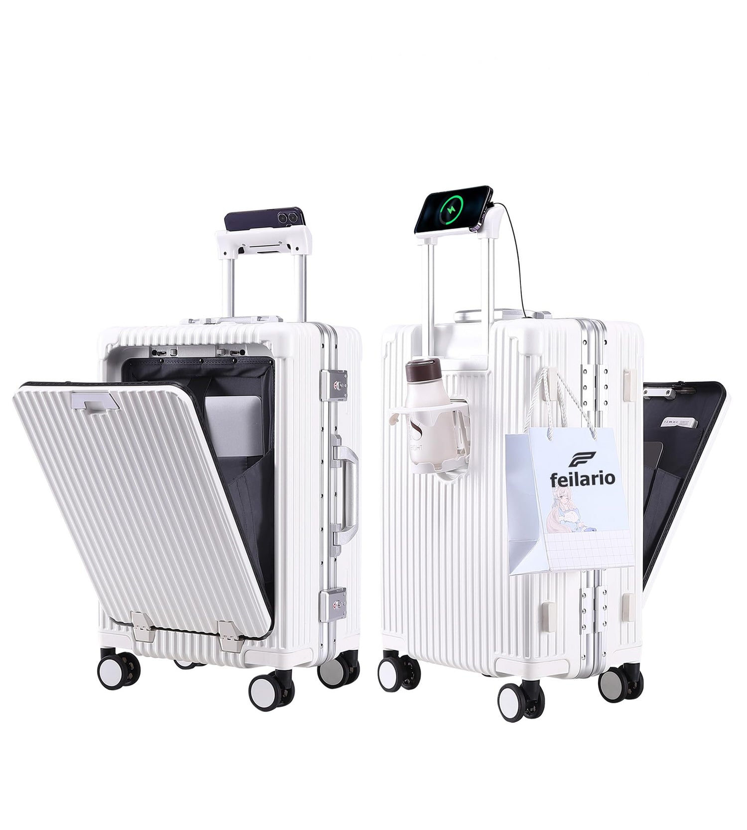 All-in-One Aluminum Spinner Carry-On Luggage