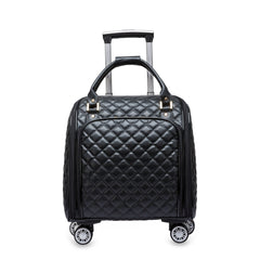Leather Underseat Spinner Luggage