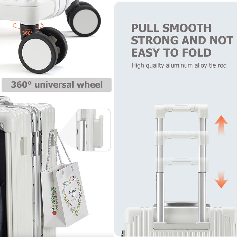All-in-One Aluminum Spinner Carry-On Luggage