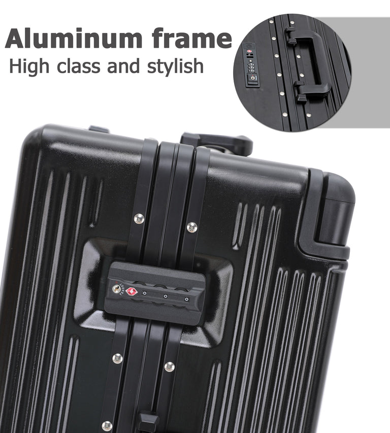 Wide Handle Aluminum Frame Carry-On Luggage