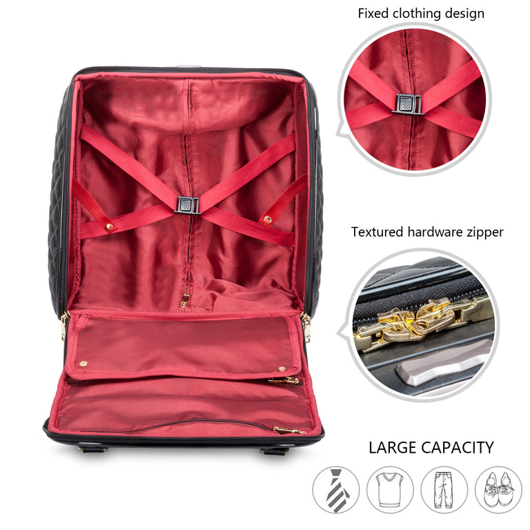 Leather Underseat Spinner Luggage